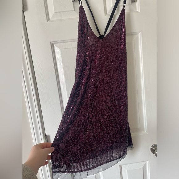 Free People Gold Rush Sequin Mini Dress 0365 - Picture 2 of 10